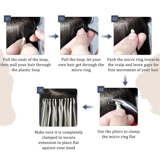 Hair Combo Set Kits with Pliers For Tape hair, Micro Ring, Nano